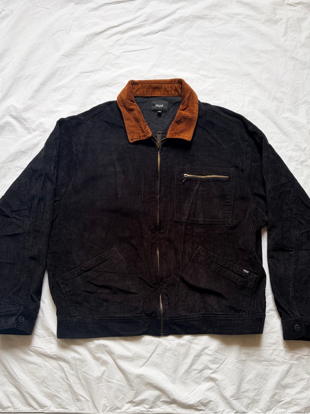 Men’s HUF Corduroy Jacket in Black, size XL
